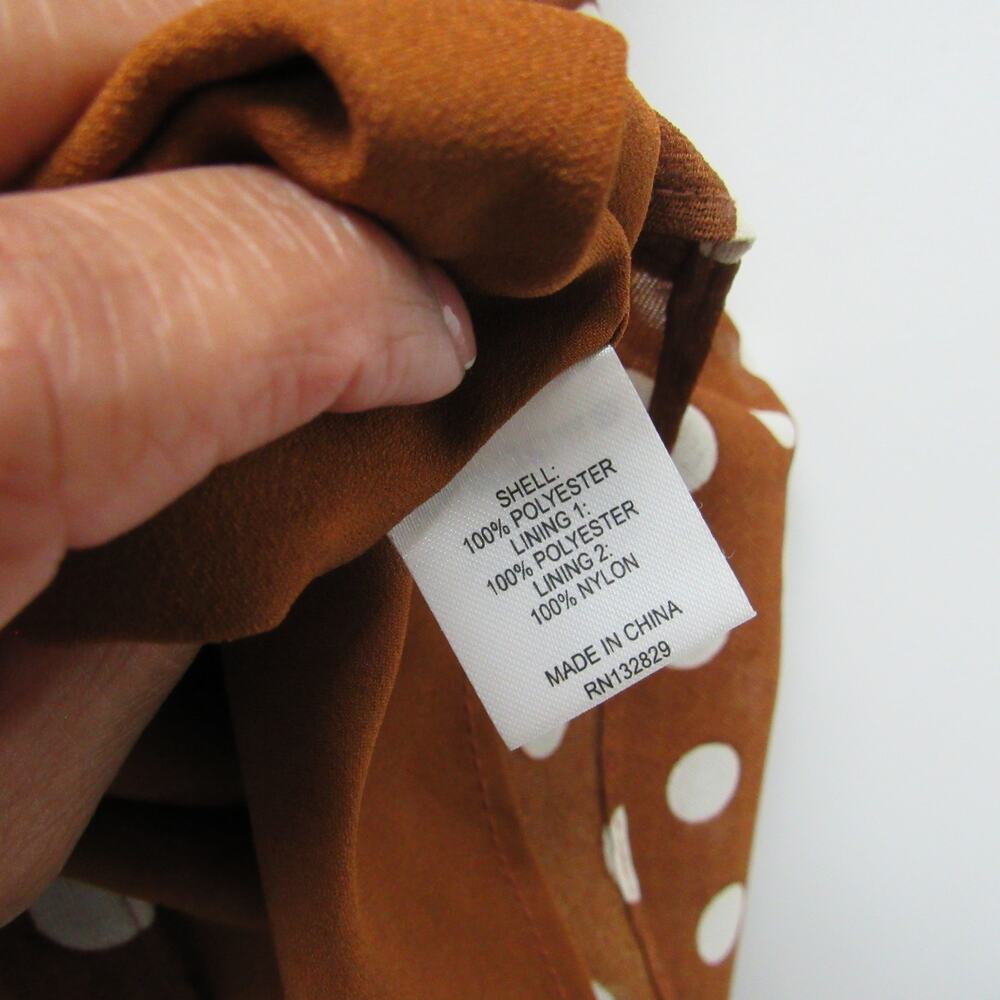 Tularosa Lyndy Brown Polka Dots Baby Doll Mini Dress Size XS - Picture 5 of 6